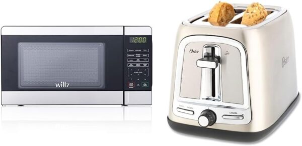 Willz Countertop Small Microwave Oven with 6 Preset Cooking Programs Interior Light LED Display