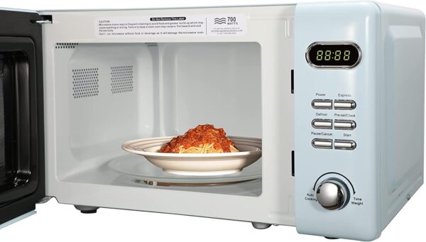 Emerson MWR7020BL Retro Compact Countertop Microwave Oven with Button Control & LED Display - Image 4