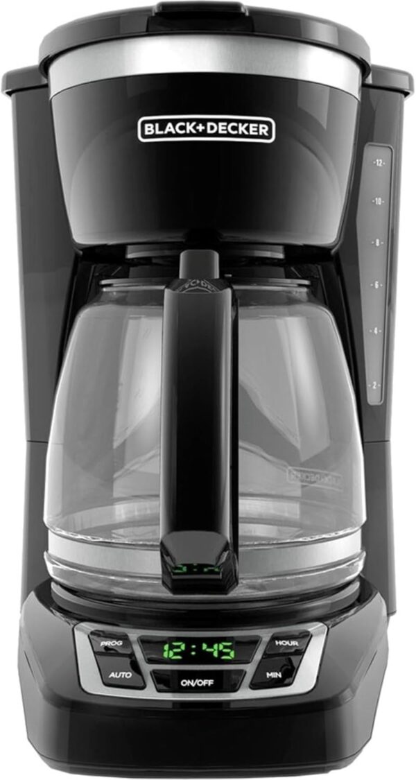BLACK+DECKER 12-Cup Digital Coffee Maker with Washable Basket Filter