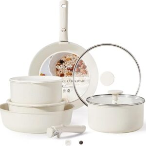 CAROTE 11pcs Pots and Pans Set, Nonstick Cookware Detachable/Removable Handle,