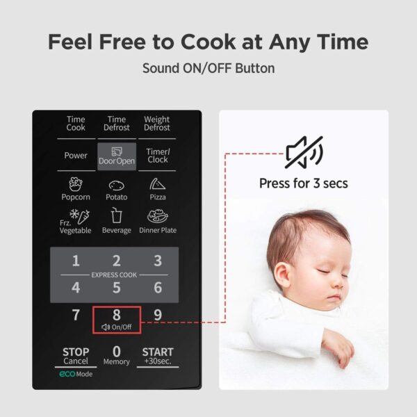 COMFEE EM720CPL-PMB Countertop Microwave Oven with ECO Mode and Easy One-Touch Buttons - Image 6