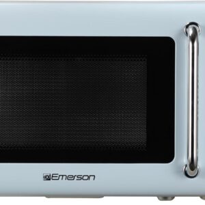 Emerson MWR7020BL Retro Compact Countertop Microwave Oven with Button Control & LED Display