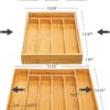 Expandable Bamboo Kitchen Drawer Organizer for Cutlery and Utensils - Image 2
