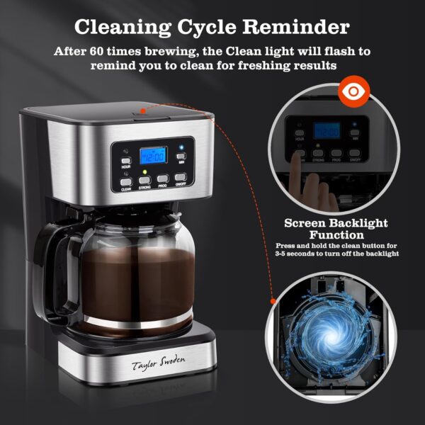 Taylor Swoden 12-Cup Programmable Coffee Maker - Image 6