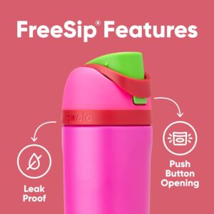 Owala Kids FreeSip Insulated Stainless Steel Water Bottle with Straw for Sports