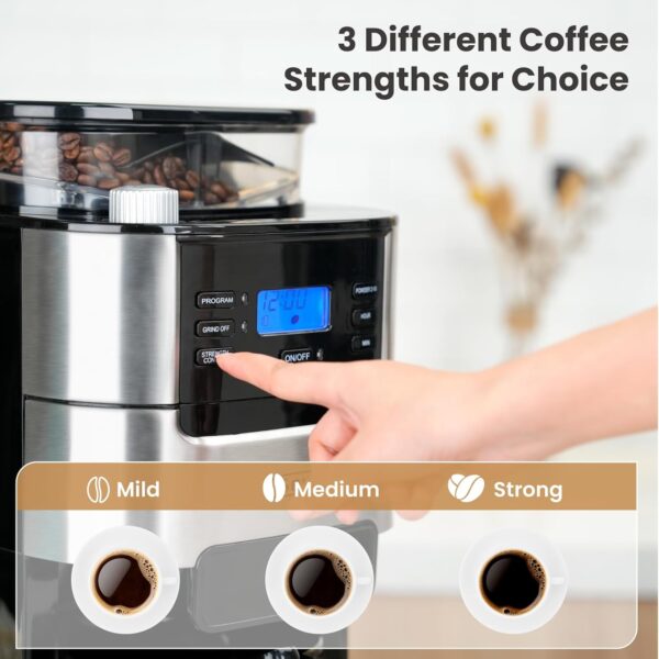 Gevi 10-Cup Drip Coffee Maker with Built-in Grinder - Image 4