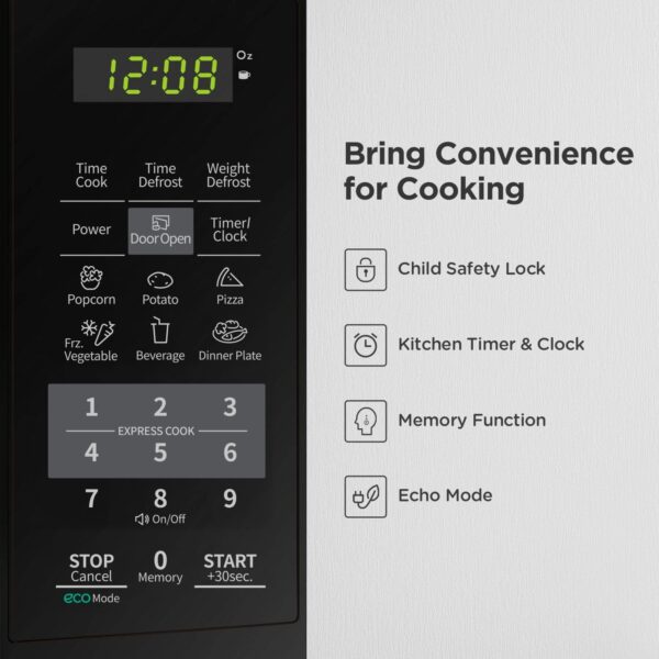 COMFEE EM720CPL-PMB Countertop Microwave Oven with ECO Mode and Easy One-Touch Buttons - Image 4