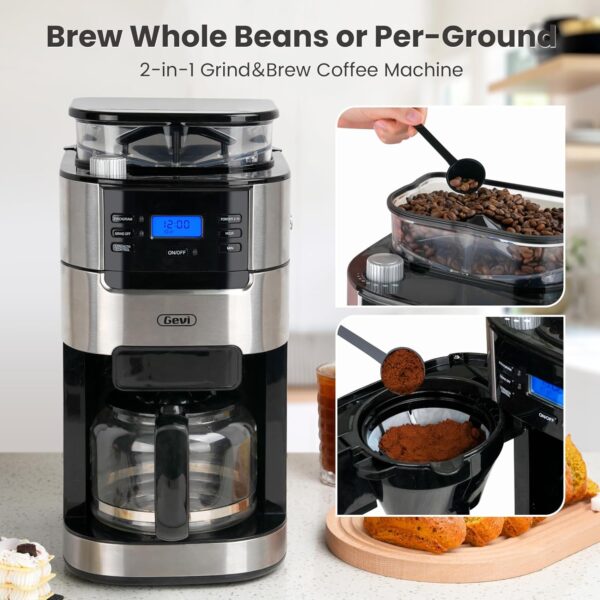 Gevi 10-Cup Drip Coffee Maker with Built-in Grinder - Image 2