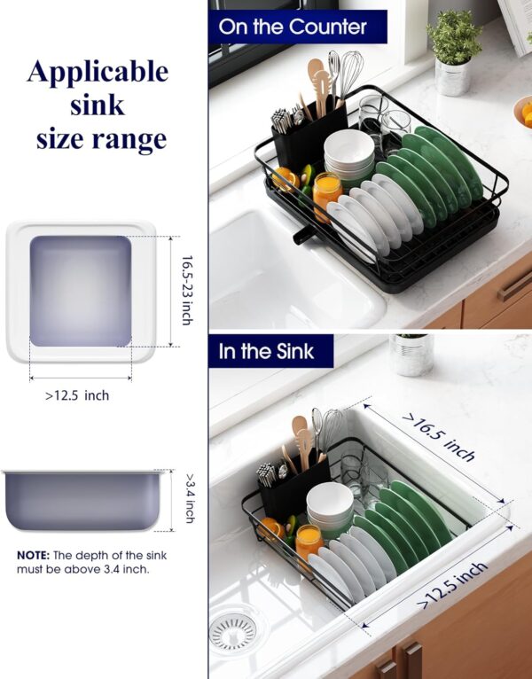 Stainless Steel Kitchen Drying Rack with a Cutlery Holder - Image 2
