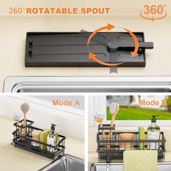Sponge Holder for Kitchen Sink - Countertop Rustproof Stainless Steel, Sink Caddy, Kitchen Gadgets Accessories - Image 3