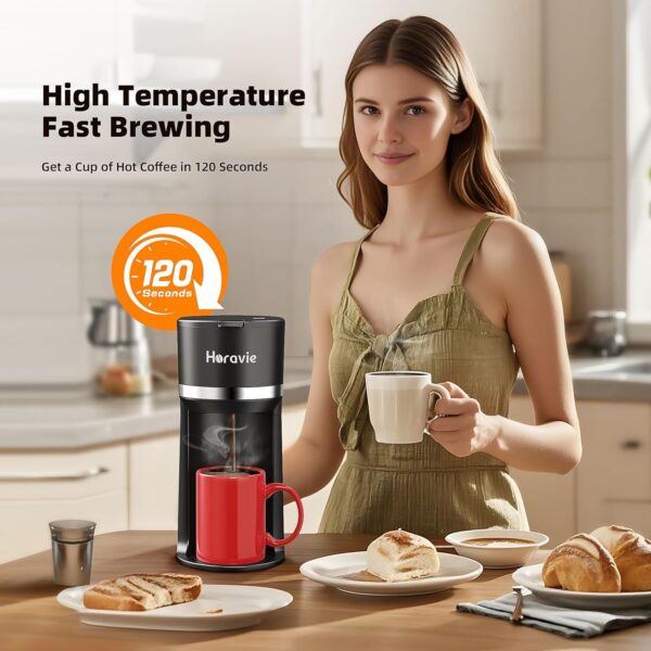 Mini Single Serve Coffee Maker for K Cup and Ground Coffee - Image 3