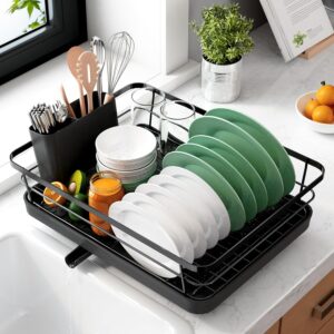 Stainless Steel Kitchen Drying Rack with a Cutlery Holder