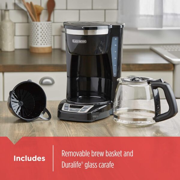 BLACK+DECKER 12-Cup Digital Coffee Maker with Washable Basket Filter - Image 4