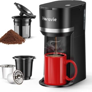Mini Single Serve Coffee Maker for K Cup and Ground Coffee