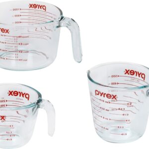 Pyrex Essentials (3-Pack) Glass Measuring Cups Set