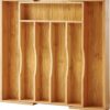 Expandable Bamboo Kitchen Drawer Organizer for Cutlery and Utensils