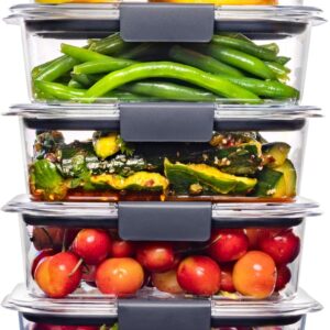 Rubbermaid Brilliance Food Storage Containers, Ideal for Lunch, Meal Prep & Leftovers
