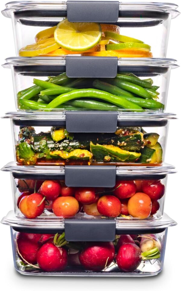 Rubbermaid Brilliance Food Storage Containers, Ideal for Lunch, Meal Prep & Leftovers