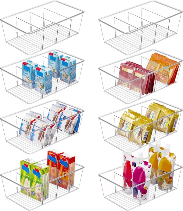 Vtopmart 8 Pack Food Storage Organizer Bins for Pantry, Kitchen, Fridge, Cabinet Organization and Storage