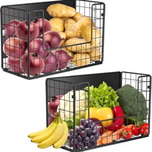 Magnetic Shelf for Fridge with Wood Lid, Fruit Potato and Onion Storage Bins