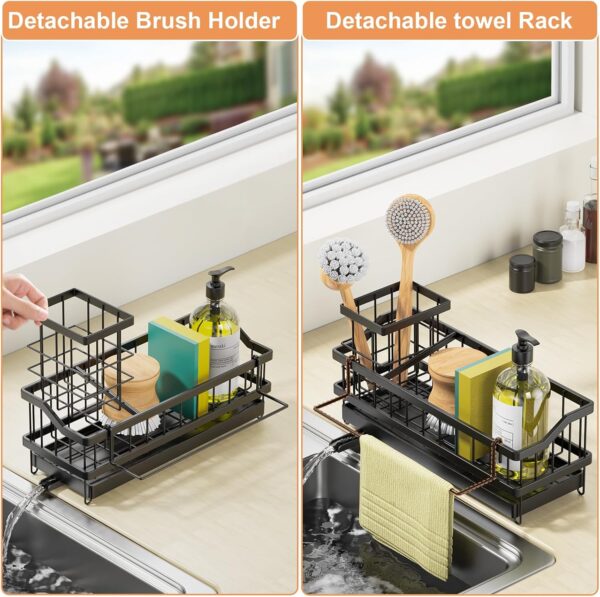 Sponge Holder for Kitchen Sink - Countertop Rustproof Stainless Steel, Sink Caddy, Kitchen Gadgets Accessories - Image 4